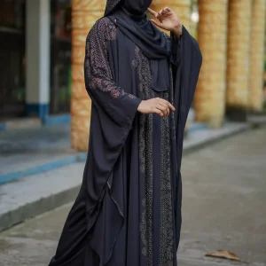 4 Parts full Abaya Borka - কালো কালার
