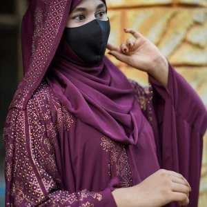 4 Parts Full  Abaya Borka - কলিজা কালার