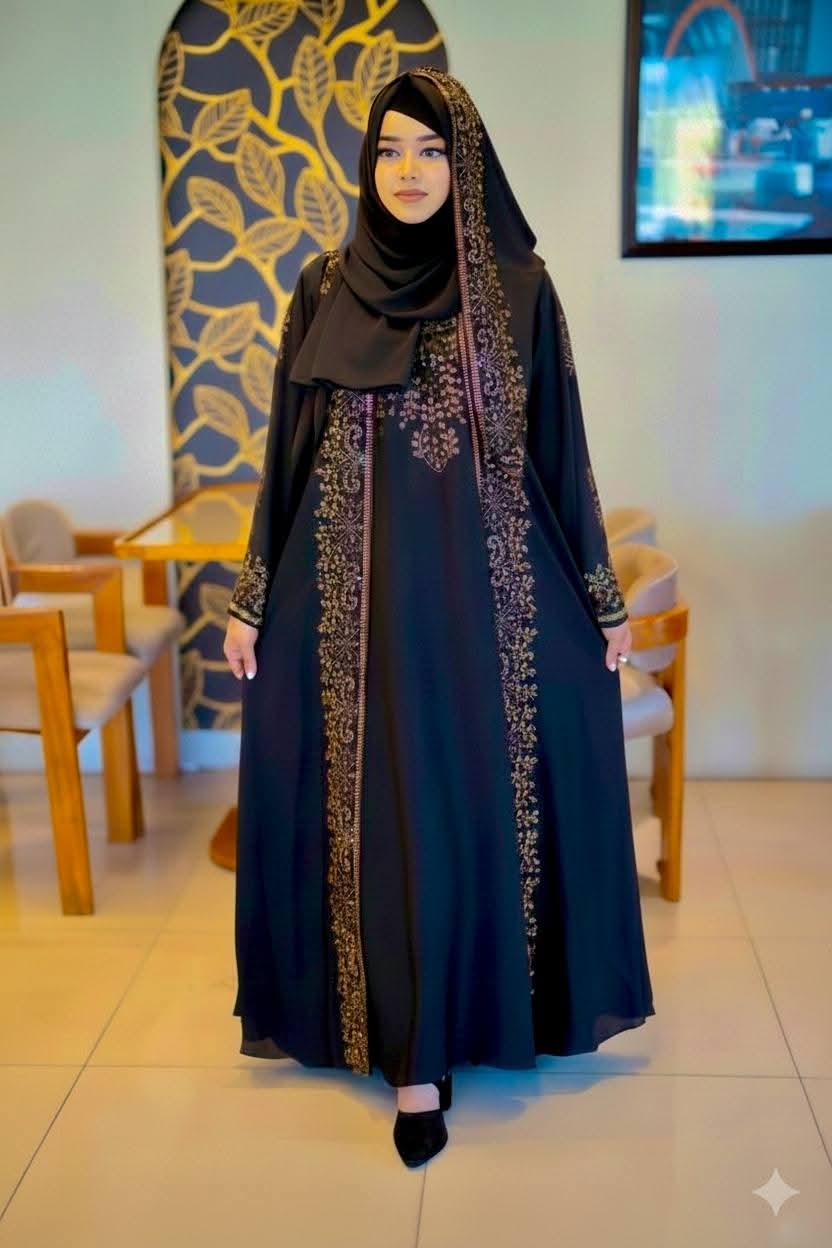 Premium Stone Work Abaya/Borka