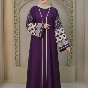 Naqsha Embroidery Abaya - Lite Purple 2 (Copy)